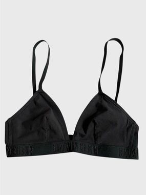 Calvin Klein Monochrome Logo Triangle Bralette Size S Black Feminine Coquette